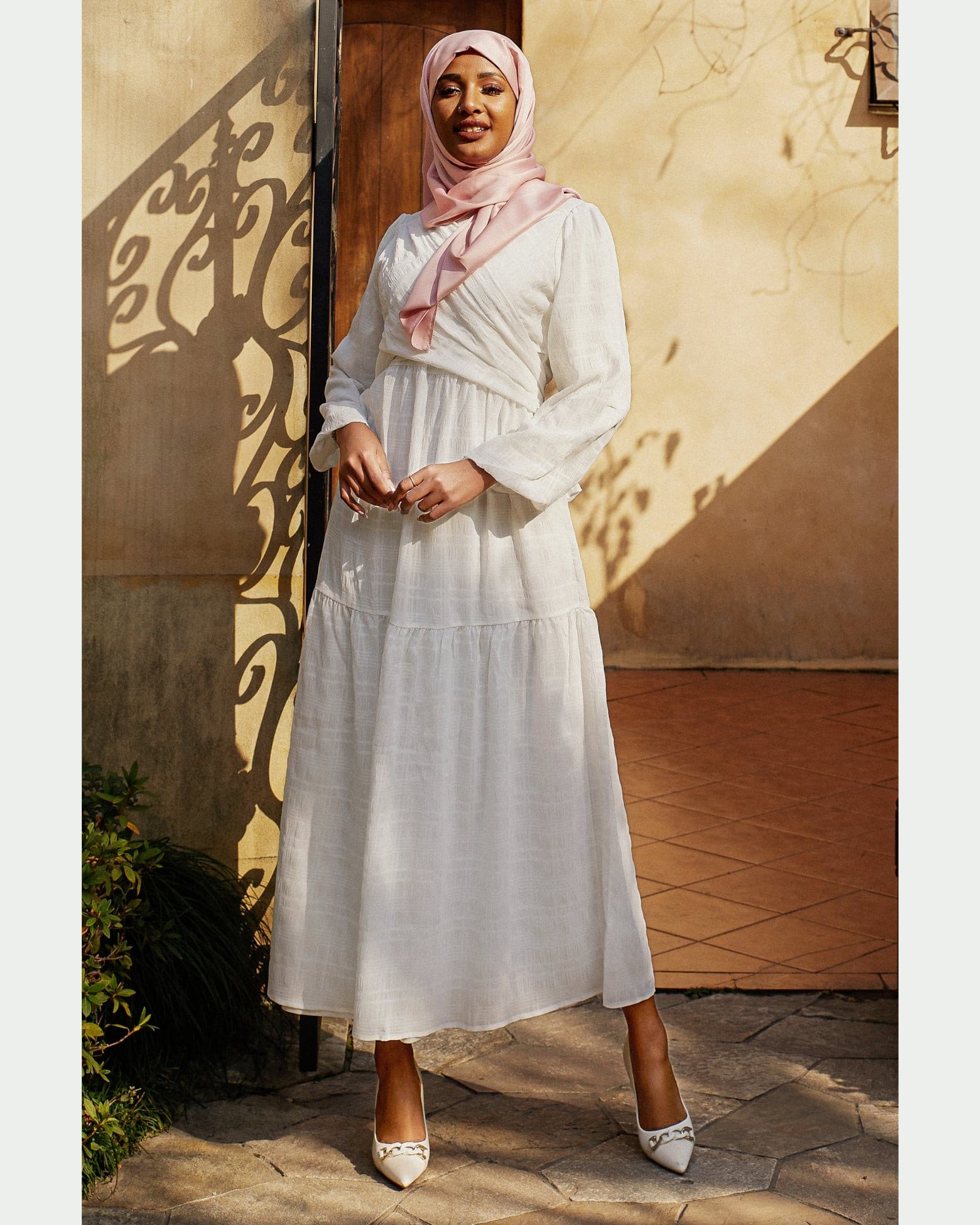 Muna Soft Embossed Tulle Maxi Dress - Day Dream.