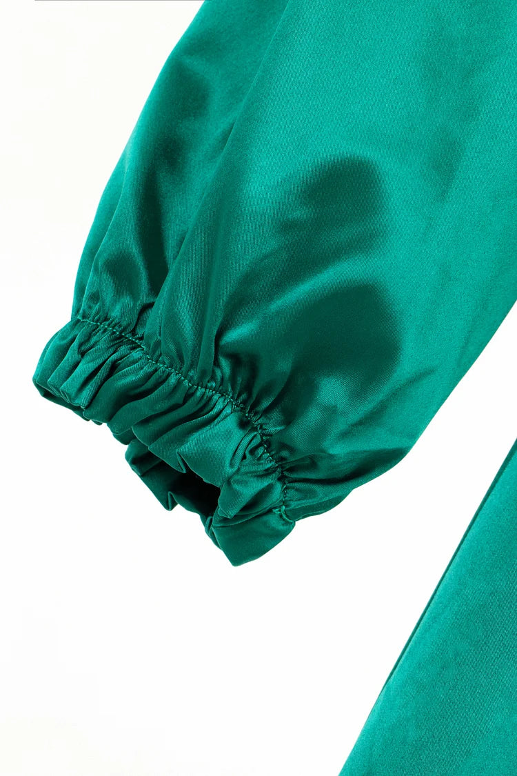 Jamila Satin Maxi Dress - Forest Green.