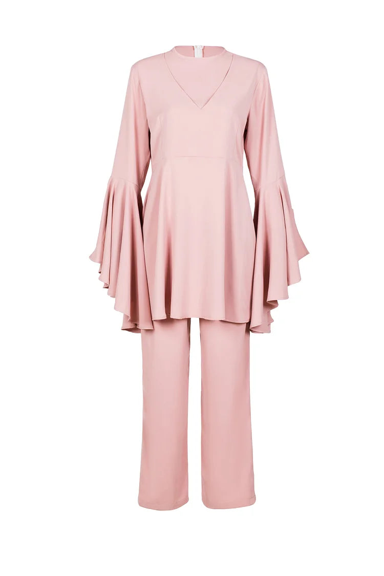 Oria Two Piece Set Blouses Top- Hushed Lilac.