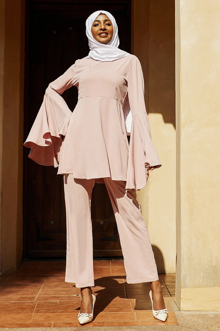 Oria Two Piece Set Blouses Top- Hushed Lilac.