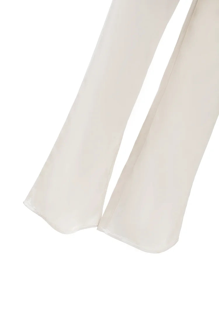 Aisha Silk Wide Pants Bottom - White River.