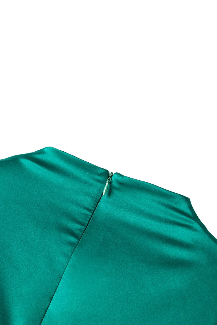 Jamila Satin Maxi Dress - Forest Green.