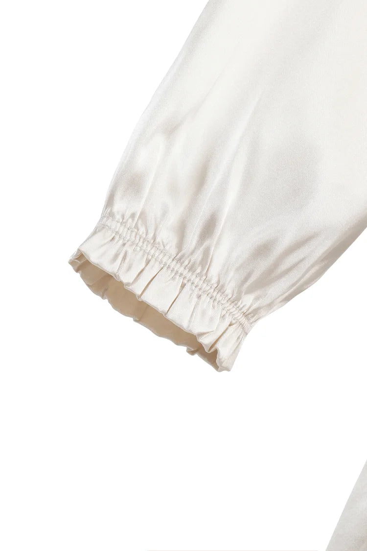 Aria Basic Silk Slim Dress - Pearl Ocean.