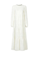 Hammy Mai Embossed Maxi Dress- White Bloom.