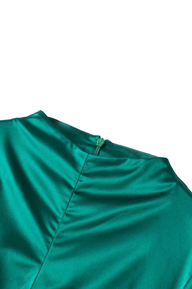 Jamila Satin Maxi Dress - Forest Green.