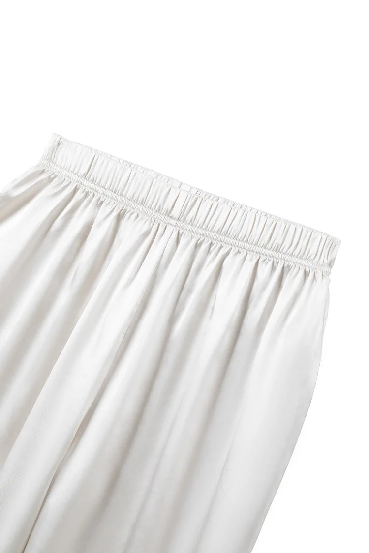 Aisha Silk Wide Pants Bottom - White River.